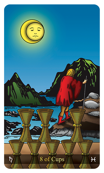 Tarot Card - Eight of Cups (แปดถ้วย)