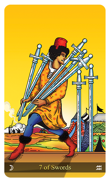 Tarot Card - Seven of Swords (เจ็ดดาบ)